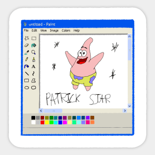 Patrick star ms paint drawing Sticker